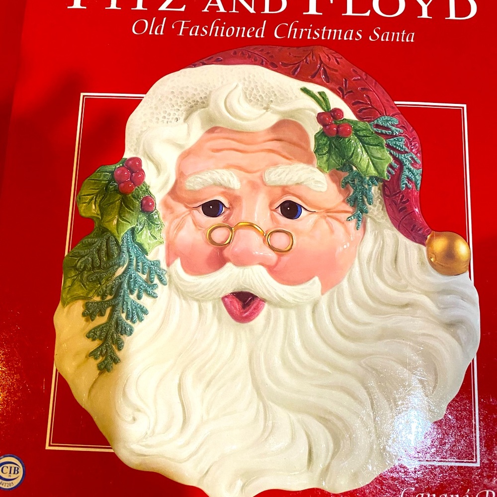Fitz and Floyd Old Fashioned Christmas Santa Canapé Dish